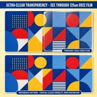 Film BOPET transparent uni 125 µm (G922) - Transparence cristalline et mesure de précision pour étiquettes, rubans adhésifs et superpositions graphiques