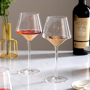 卸売手作り鉛フリークリスタルガラス16オンス赤ワイングラスプレミアムクリスタルワイングラス手吹き薄いリムロングステム - Product Image 4