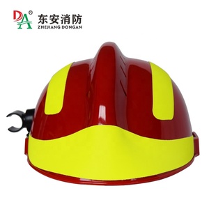 Penjualan Langsung Pabrik Helm Pemadam Kebakaran F2 Tahan Api Tipe T Merah Kuning Anti-Benturan Anti-Tusuk Desain Berlubang 4-Suspensi - Product Image 1