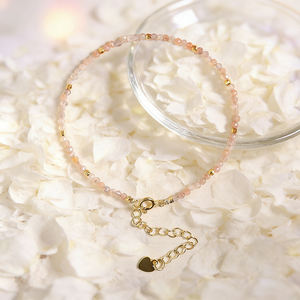Pulsera Minimalista y Elegante con Cuentas de Ópalo Rosa, Cristal, para Apilar y Combinar, Simple, Curativa, Ideal para Regalo - Product Image 3