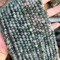 Perles de pierre d'agate de mousse naturelle Plantes d'eau vertes Perles rondes dispersées DIY Ornement Accessoires Perles