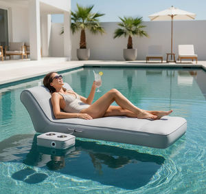 Nouveau transat gonflable de <span class=keywords><strong>piscine</strong></span> avec porte-gobelet, transat gonflable portable pour l'extérieur, chaise flottante pour la plage, le lac, le <span class=keywords><strong>camping</strong></span> - Product Image 1