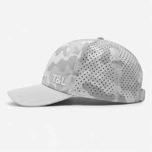 Gorra de béisbol impermeable de 6 paneles con logotipo personalizado T&L al por mayor, estilo Techwear, de alto rendimiento, con malla de camuflaje ajustable - Product Image 3