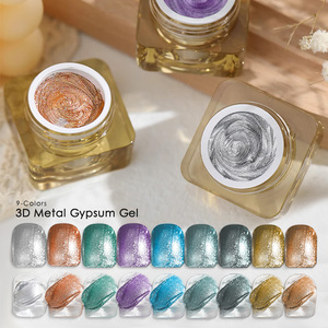 Logo personalizzato pittura <span class=keywords><strong>disegno</strong></span> goffratura Gel 3d Nail Diy Art metallo gesso Gel smalto per unghie - Product Image 1