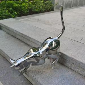 厂家直销可定制现代风格不锈钢猫雕塑抛光工艺 - Product Image 4