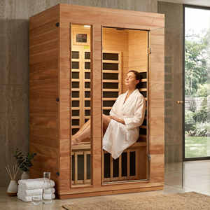 Sauna de Infrarrojos Lejanos para 2 Personas, de 47 Pulgadas, de Madera de Hemlock, para Interiores, con Luz LED Bluetooth y 1 Año de Garantía - Product Image 1