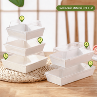 Boîtes alimentaires jetables en papier kraft écologiques de haute qualité, carrées et blanches, pour emporter, sandwichs, pâtisseries