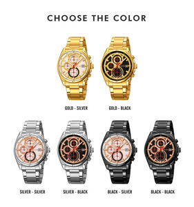 Montre à quartz pour homme SKMEI 9395 en acier inoxydable, 6 aiguilles, chronomètre, mode, luxe, affaires, vente en gros, usine - Product Image 5