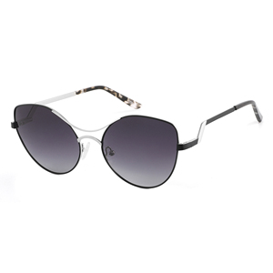 Lunettes de soleil œil de chat pour femmes, verres marron, monture métallique à bord complet, protection UV400, lunettes de soleil tendance pour adultes - Product Image 4