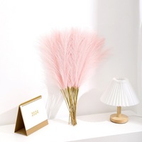 Rumput Pampas Buatan Plastik Handmade 55CM Gaya Nordic Boho Dekorasi Indoor Outdoor Cross-Border