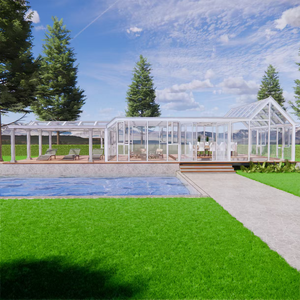 Solárium de Aluminio y Vidrio Semiabierto Personalizado |   Solárium para Patio de Cuatro Estaciones para Jardín de Villa - Product Image 3