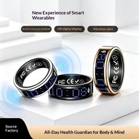Anneau intelligent SR16 avec écran, en acier inoxydable, suivi de santé portable, chargement magnétique pour Android et iOS, surveillance HRV, Smartring
