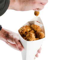 Cono de Papel Recubierto Ecológico, Materiales Reciclados para Pollo Frito, Pizza, Papas Fritas