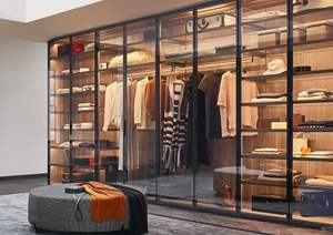 Armoire haute moderne sur mesure avec <span class=keywords><strong>porte</strong></span> en verre Walk-in Armoire prix d'usine de meubles de chambre à coucher - Product Image 5