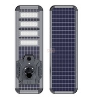 Lampe solaire LED intégrée pour rue, indice de protection IP66, alimentée par batterie 12V CC