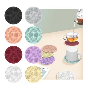 Non Slip Colorful Silicone Drink Cup Mat ,Washable Heat Resistant Durable Coasters for Coffee Table Wooden Desk Kitchen Bar