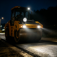 Projecteur de travail LED rond robuste, étanche IP68 : Faisceau large 10-30V CC pour tracteurs, excavatrices et équipements miniers