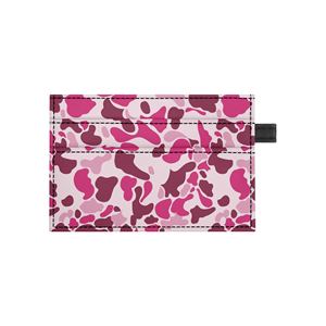 Nuovo Portacarte Sottile Personalizzato da Donna in Pelle PU <span class=keywords><strong>Rosa</strong></span> Camo con Linguetta Estraibile, Portafoglio Minimalista Anti-Blocking con Tasca Frontale Cloud Camo - Product Image 1