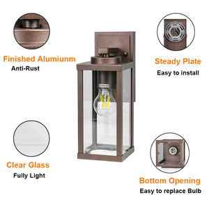 Lampes murales d'extérieur KorsLighting, étanches, AC, pour <span class=keywords><strong>jardin</strong></span>, design durable, finition brun foncé, abat-jour en aluminium, applique murale extérieure - Product Image 2