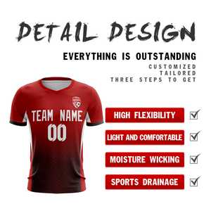 Camisetas de Fútbol Deportivas Personalizadas en Rojo y Blanco - Product Image 5