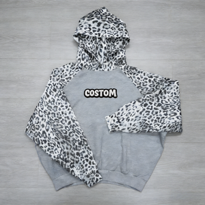 Manufacturer Custom Men's High Quality <b>Hoodie</b> Streetwear Vintage Heavyweight <b>Leopard</b> PrintOversized Zip up Blank <b>Hoodie</b> for Men - Product Image 2