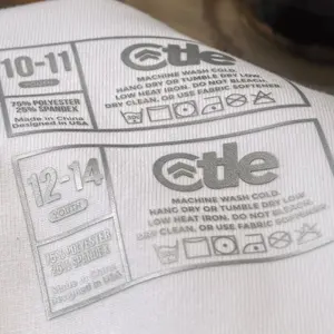 Plastisol DTF Heat Press Custom Garment Clothes Transfers Reflective Designs Clothing Care Labels Wholesale For T Shirts
