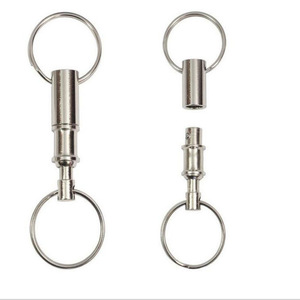 Venta al por mayor al aire libre EDC llavero <span class=keywords><strong>de</strong></span> liberación rápida desmontable doble anillo al aire libre <span class=keywords><strong>suegra</strong></span> colgante llavero - Product Image 1