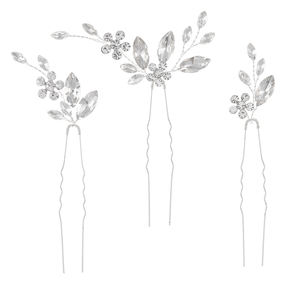 Dulce hecho a mano cristal Rhinestone flor novia horquilla accesorios fiesta graduación en forma de U <span class=keywords><strong>3</strong></span> piezas pasador de pelo para niñas - Product Image 2