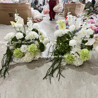 Nouvelles boules de fleurs artificielles en soie blanches et vertes, style réaliste, écologiques, pour décoration de table de mariage, demande en mariage, exposition, hall d'exposition