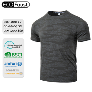 高品质95% 棉5% 氨纶定制私人标志健身服装素色空白男士t恤 - Product Image 2