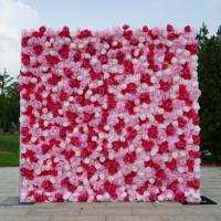 Mur de fleurs artificielles professionnelles en soie rose pour mariée, décorations d'événements de mariage, style classique romantique, forme carrée