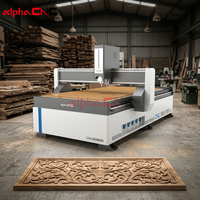 Machine de découpe CNC 3 axes Alpha avec moteur, boîte de vitesses, roulement, servomoteur et table à vide pour le bois et l'acrylique