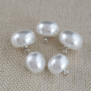 Thực tế ABS ngọc trai Shank nút nấm nửa Bóng cap thiết kế hình bầu dục chất lượng cao Loại sản phẩm - Product Image 3