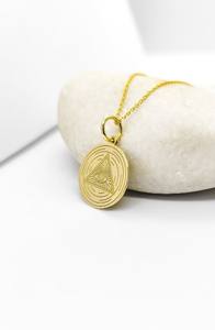 14K emas padat semua melihat mata kalung cakram emas liontin pribadi semua melihat mata pesona mata dari Providence perhiasan - Product Image 3