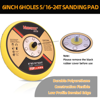 6 pouces 6 boulons jaune crochet boucle support disque abrasif 5/16-24T ponceuse sauvegarde plaque remplacement pour outils électriques polissage