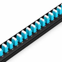 Panel de Conexiones de Fibra Óptica 1U 19in 24 Puertos LC UPC Dúplex 48 Fibras Multimodo con Funda de Cerámica de Zirconia de Doble Capa para Centro de Datos