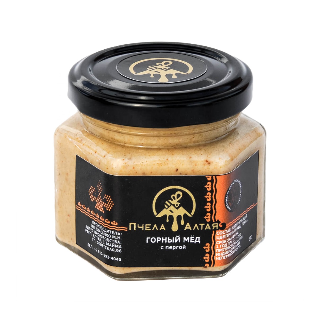 Горный мед с пчелиным хлебом 100 мл/170 г