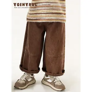 YOEHYAUL celana kustom uniseks, celana panjang musim dingin bayi pakaian desainer anak laki-laki Jeans untuk anak-anak