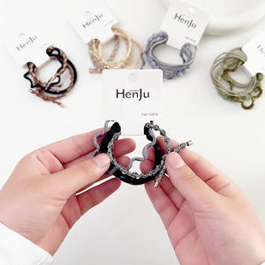 Ensemble de 4 élastiques à cheveux coréens durables pour femmes – Attaches élastiques pour queue de cheval – Accessoires capillaires - Product Image 2