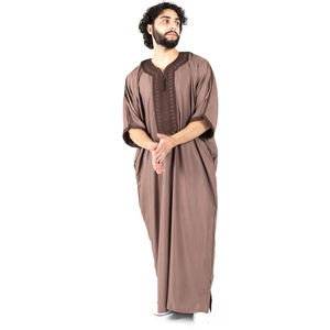 Thobe pour hommes garçons vêtements islamiques vente en gros OEM tendance arabe Dubaï vente à chaud mode Abaya robe musulmane Robe hommes Thobes - Product Image 4