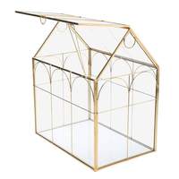 Boîte à cartes de mariage personnalisable en verre transparent et métal avec fermeture auto-agrippante, boîte à invitations moderne faite à la main, différentes tailles et formes