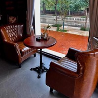 Chaise de Loisirs Vintage Classique Style Américain Bar Discothèque Cocktail Personnalisé Cuir Haut Dossier Fauteuil Cigare Narguilé