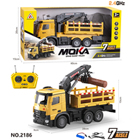 Camion benne RC 4DRC à l'échelle 1/14, 7 canaux, 2,4 GHz, véhicule d'ingénierie télécommandé avec rotation des bras et démonstration à une touche