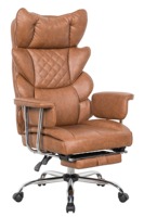 Chaise de bureau de direction contemporaine, réglable en hauteur, pivotante, inclinable, avec dossier haut, en cuir PU, mobilier de luxe