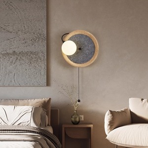 Nordic <b>Retro</b> Travertine Wall Lamp 25cm Warm <b>Light</b> For Bedroom Living Room Hallway - Product Image 2