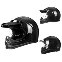 Casque de moto intégral rétro en fibre de carbone 12K certifié 3C LDQ HX-517, fermeture rapide, design élégant