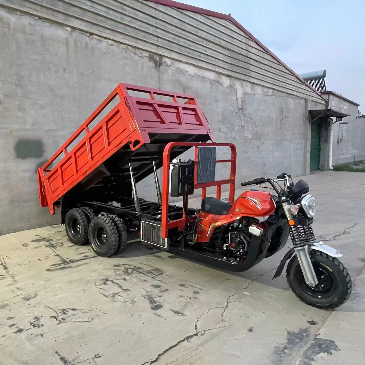 Лидер продаж 2025, 9 колесный грузовой Самосвал, трехколесный мотоцикл, 350cc, бензиновое топливо, с открытым кузовом, моторизованное вождение для грузовых автомобилей