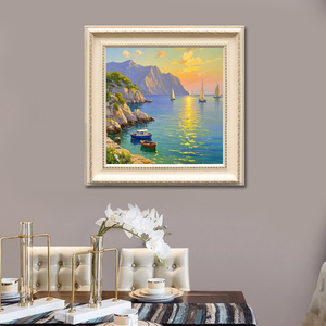 Style européen vestibule Art décor peinture salon salle à manger fond mur rétro côte méditerranéenne peintures murales - Product Image 2