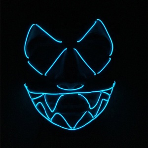 Envío rápido <span class=keywords><strong>carnaval</strong></span> máscara fiesta brillante LED de neón de Halloween máscara de cara completa - Product Image 3
