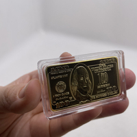 Vente en gros d'artisanat Qualité Fine Gold Silver Iron Coin Lingot d'or lingot avec plaqué épais